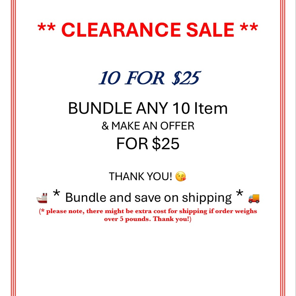 Special Bundle Deal - Any 10 Items for $25